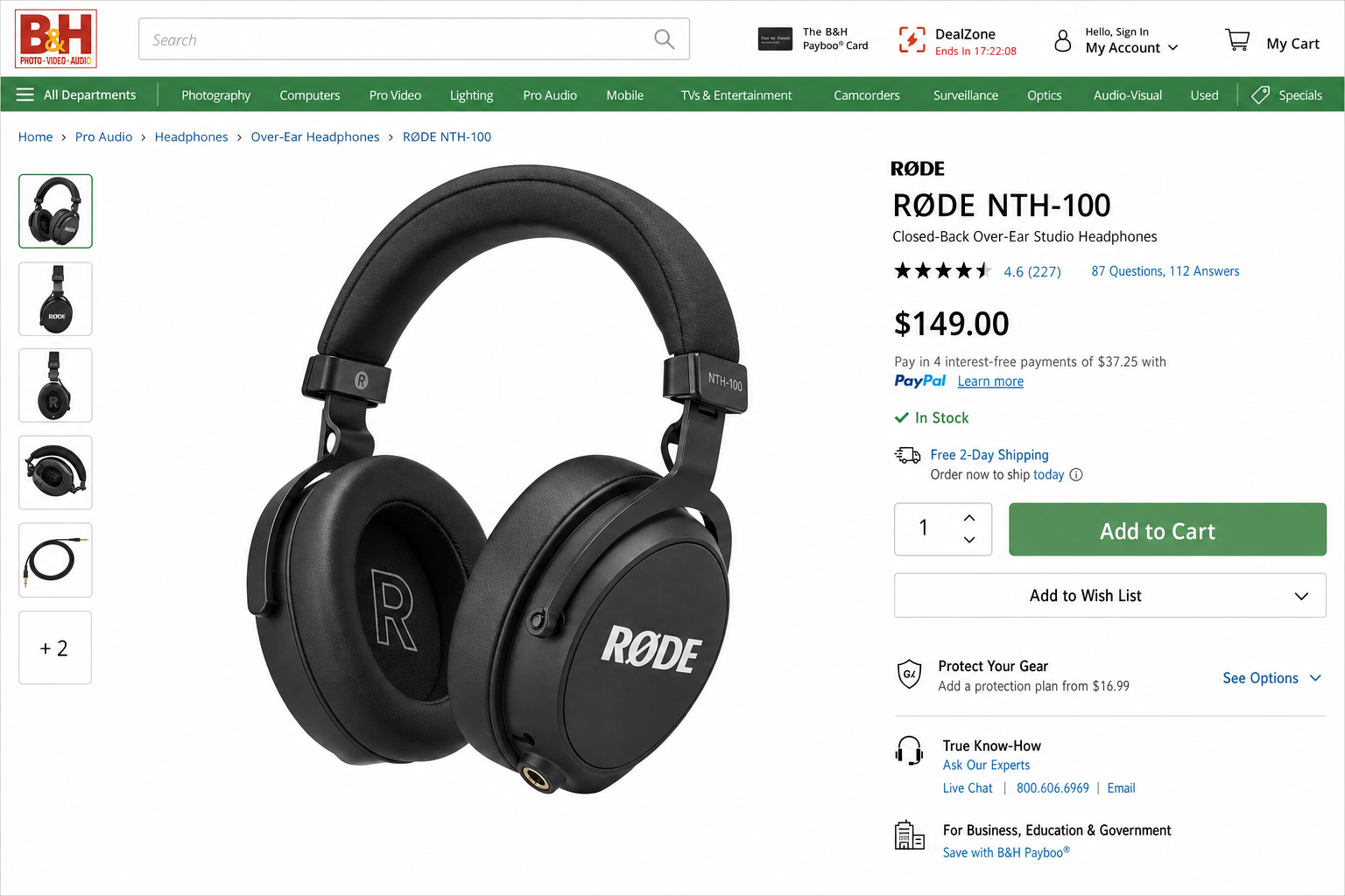 Product image of the RØDE NTH-100 closed-back studio headphones on a clean neutral background
