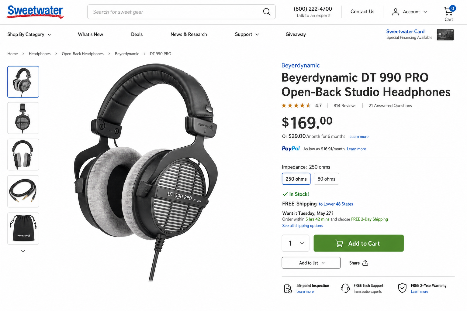 Product image of the Beyerdynamic DT 990 Pro open-back studio headphones on a clean neutral background