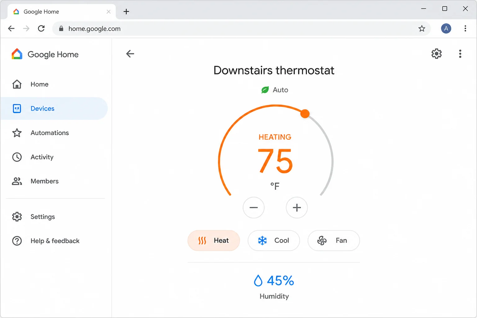 Current Google Nest thermostat product page showing remote temperature controls, scheduling, and HVAC compatibility