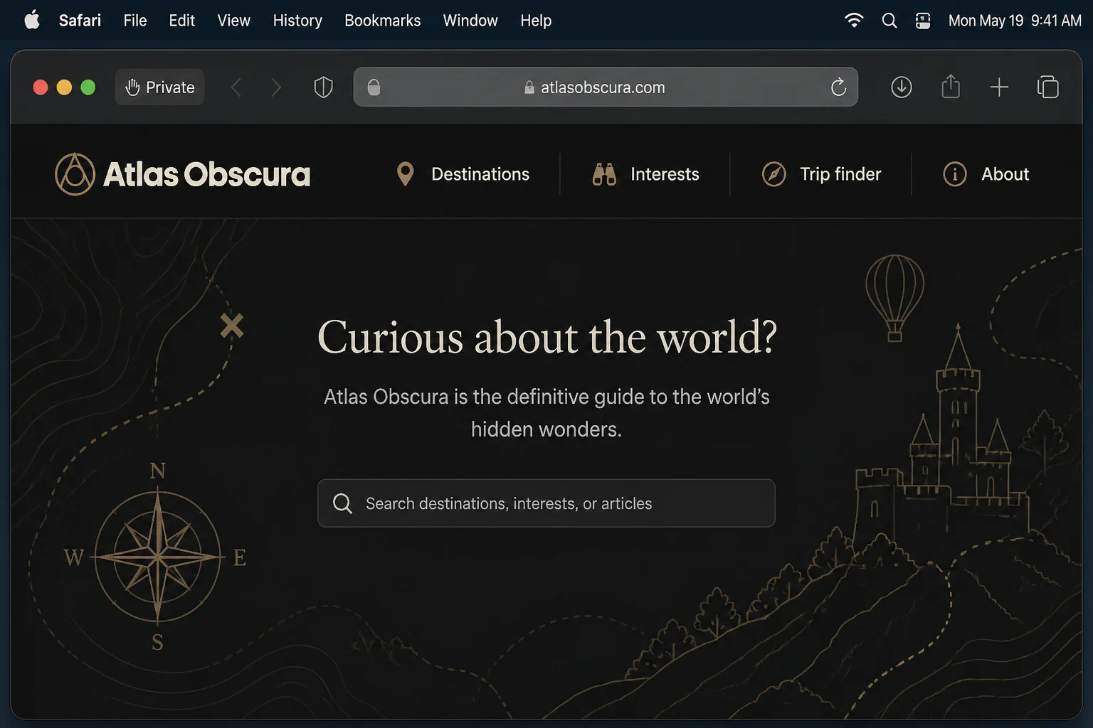A stable Safari or Chrome private-browsing window with its private-browsing indicator highlighted