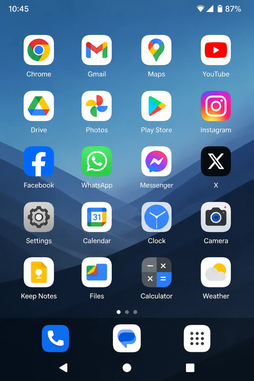 Android Home Screen or app drawer with the YouTube app visible