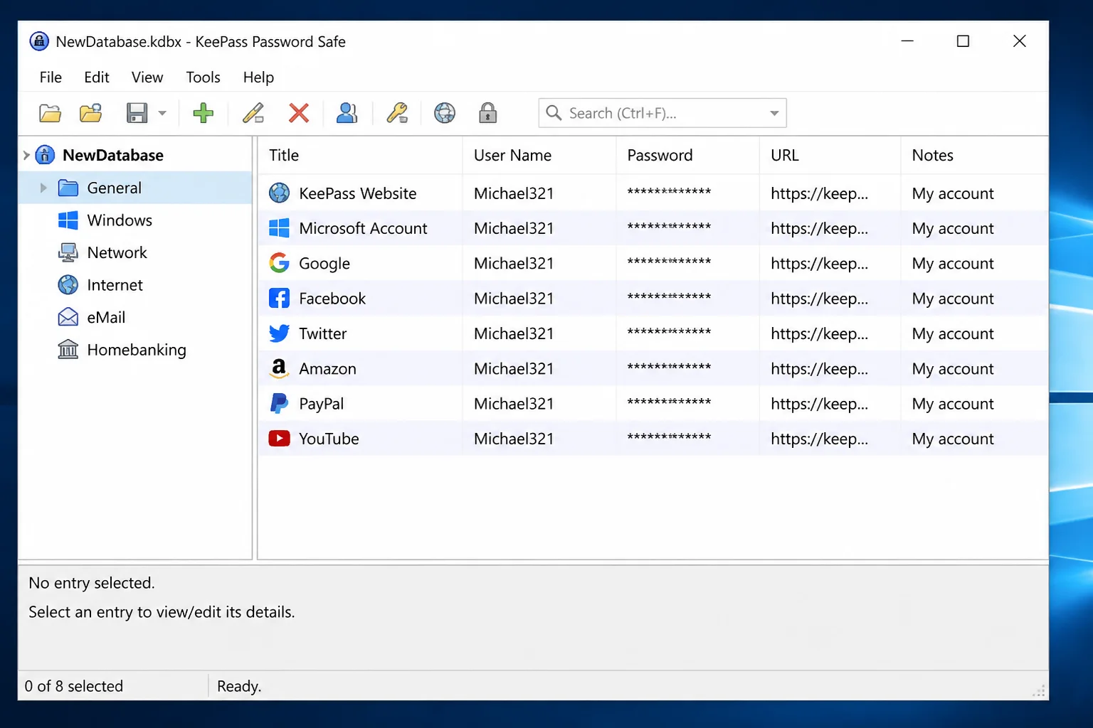 File Explorer showing the extracted KeePass portable folder with KeePass.exe and its supporting files visible
