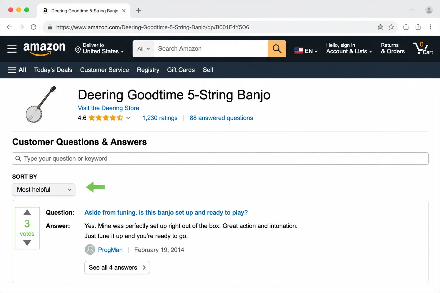 Amazon product page showing the Customer Questions & Answers section and the user-uploaded photo and video gallery