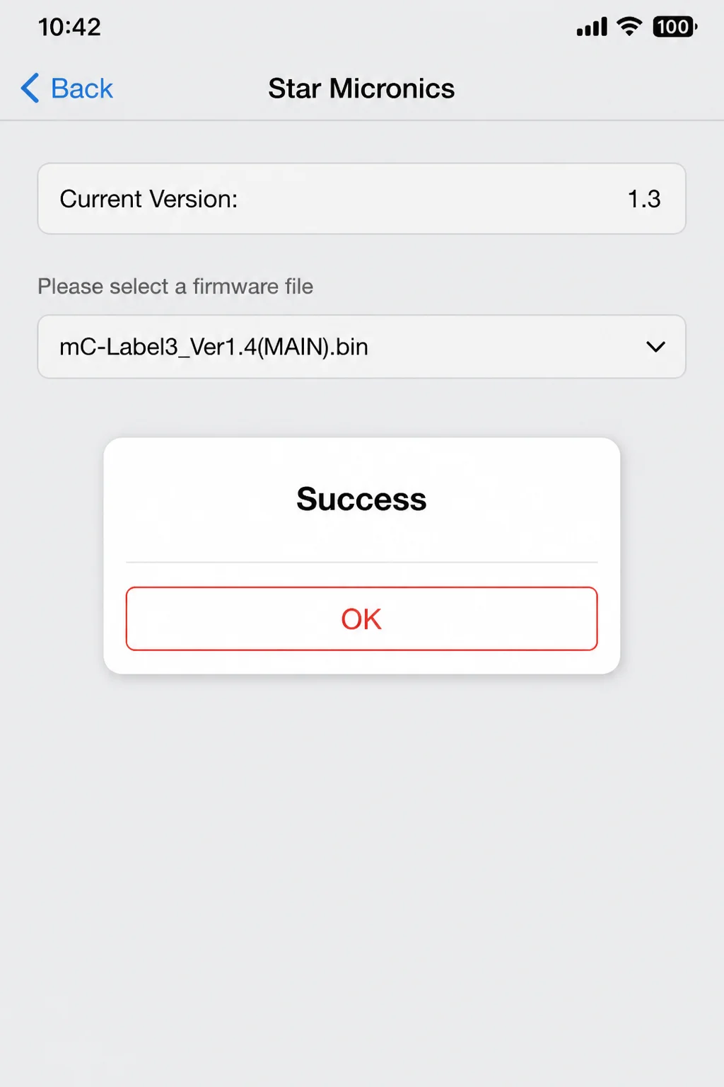 Reusable Device Information or Firmware Update page showing update status and automatic-update control when available, with device identifiers redacted