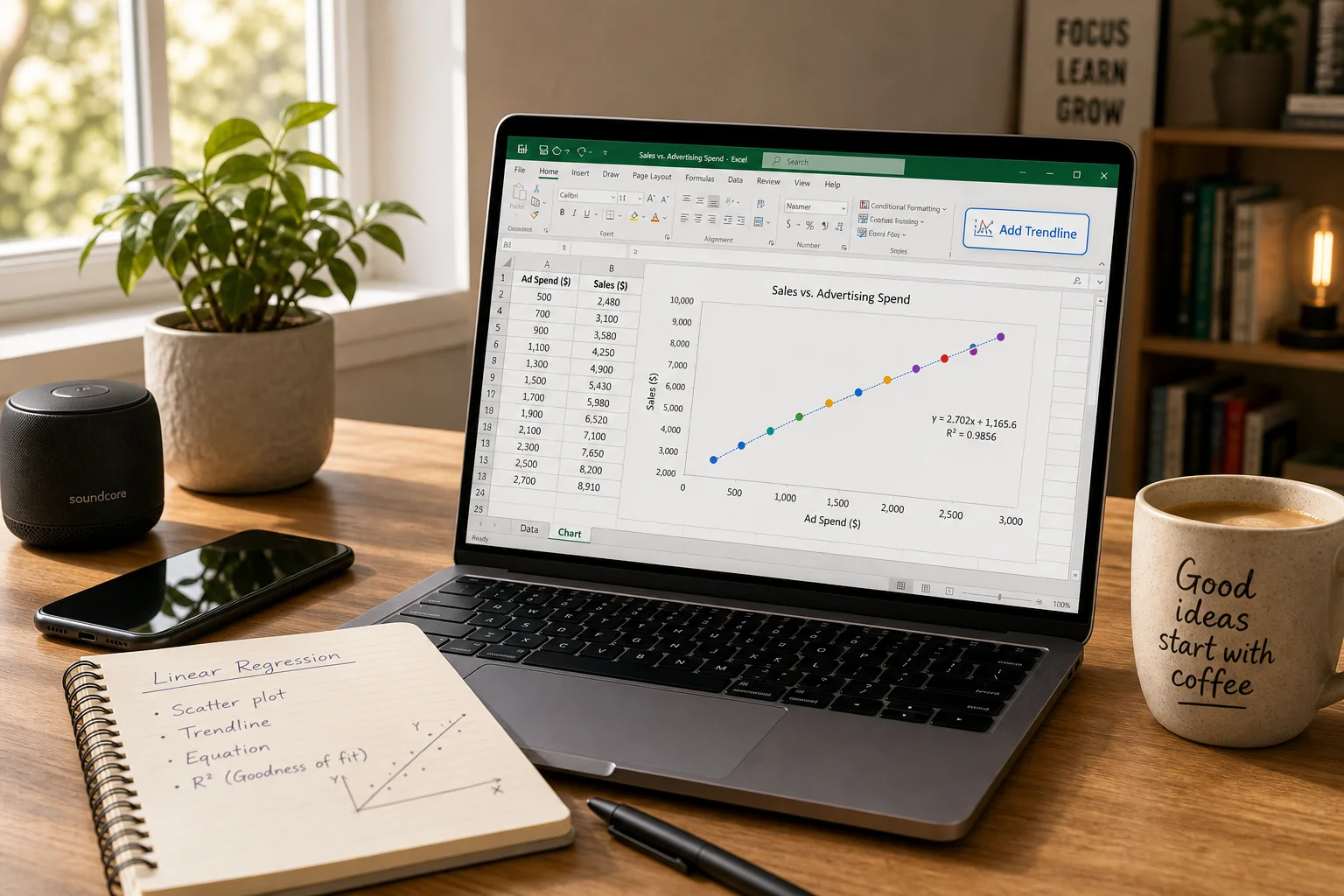 Linera Plot How to Add a Linear Regression Trendline to an Excel Scatter Plot