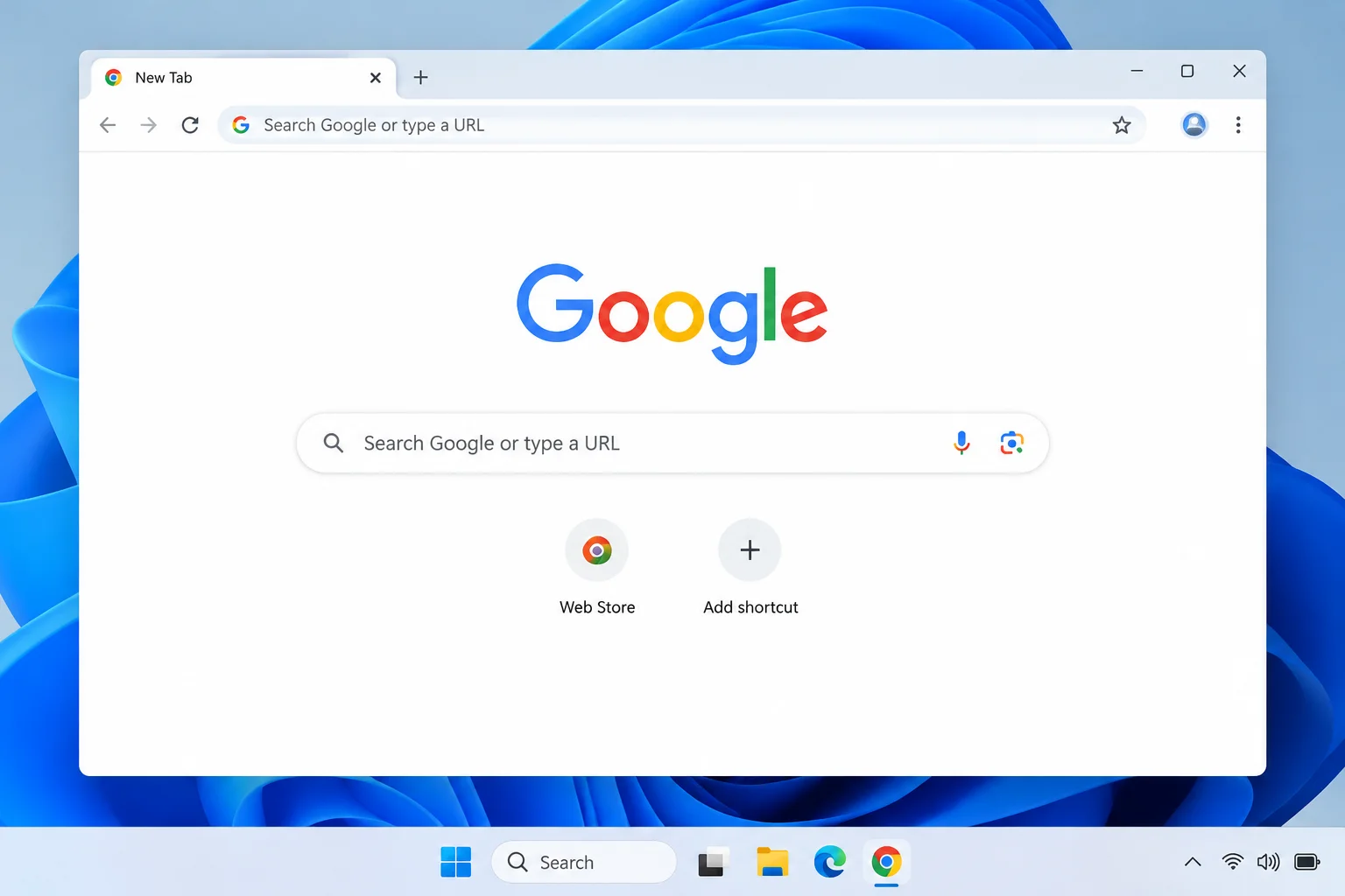 Windows desktop with Google Chrome open in a normal window